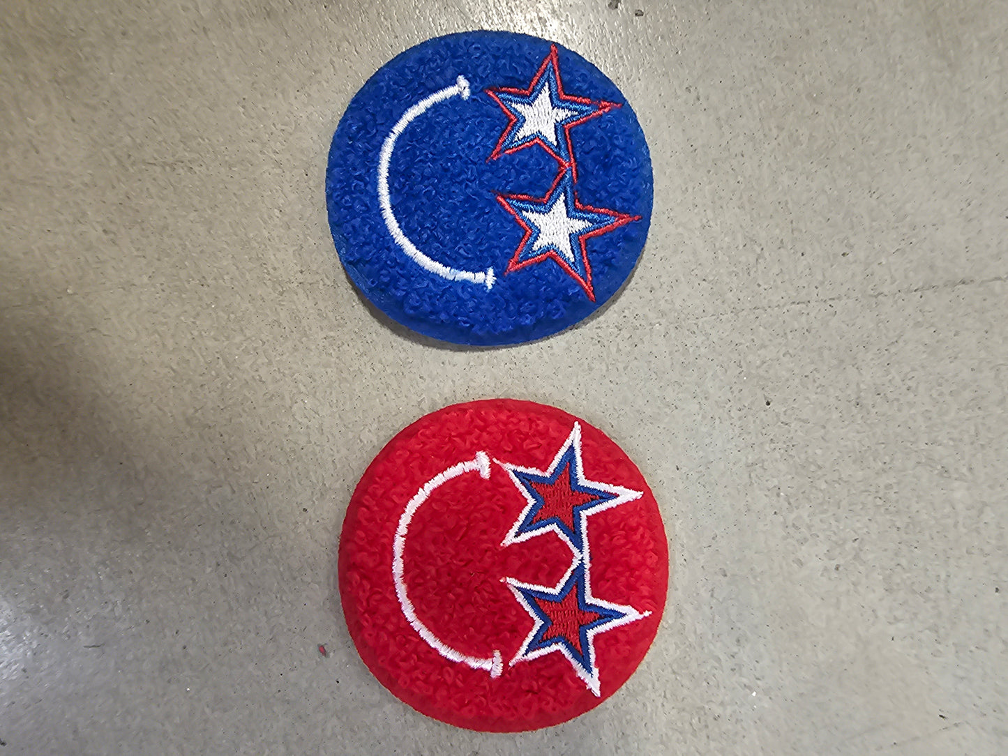 Patriotic Star Smiley Chenille Patch
