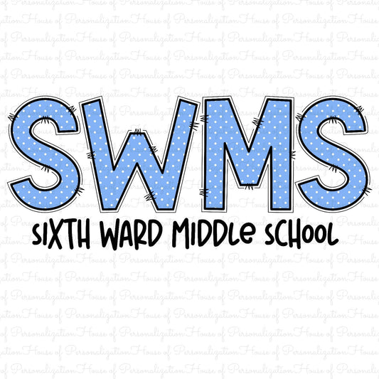 SWMS Doodle letters DTF Transfer