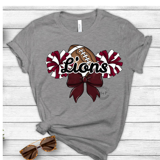Lions Football Burgundy Bow (Direct To Film)