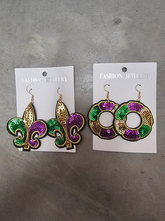 Mardi Gras  Earrings