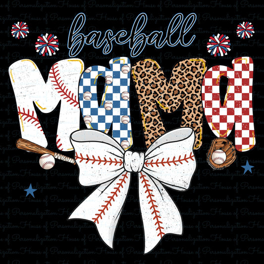 Baseball Mama Doodle DTF Transfer